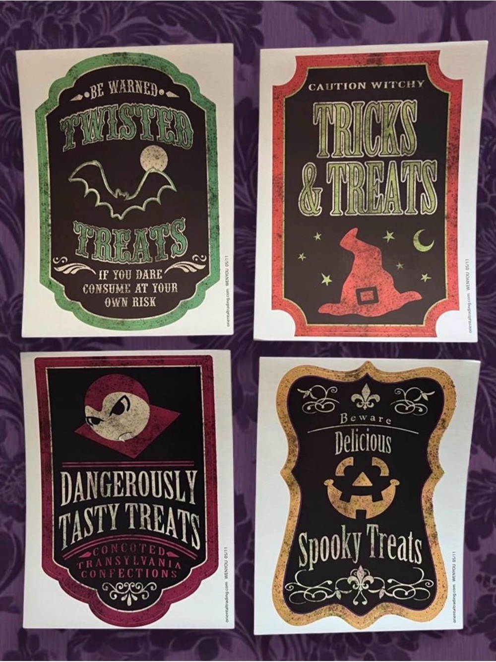 Halloween Potion Treat Labels spooky designs set of 4